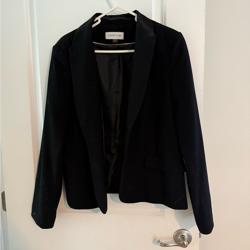 Calvin Klein Black Blazer Modern Tailored Suit Jacket